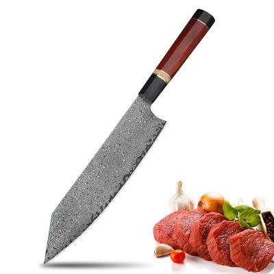 China Disposable Damascus Steel Kitchen Knife 8 Inch Kiritsuke Knife With Cocobolo Wood Handle for sale