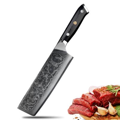 China Wholesale OEM Disposable 7 Inch Damascus Steel Knife Kitchen Knife High Hardness Nakiri Knife for sale