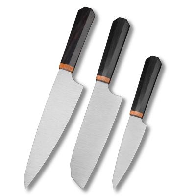 China Amazon Disposable Hot Selling Knives Set Stainless Steel 14C28N 3 Pcs Kitchen Knife Set For Kiritsuke Knife Santoku Utility for sale