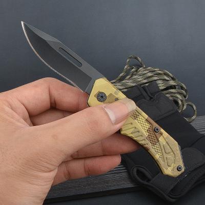 China Slide Open Folding Utility Knife With 3.3 Inch Black Stainless Steel Blade EDC Knife for sale