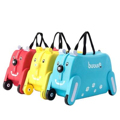 China High Quality BUBULE Mini Colorful Cartoon Kid Luggage Carry On Rolling Suitcases Ride On Luggage for sale