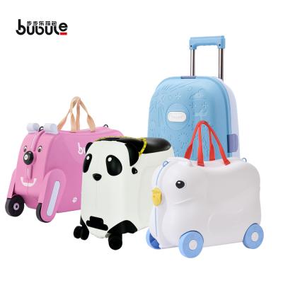 China Cute Cute Kids Suitcase BUBUBLE Kids Mini Rolled Hard Trolley Case Luggage Kids Suitcase With Seat for sale