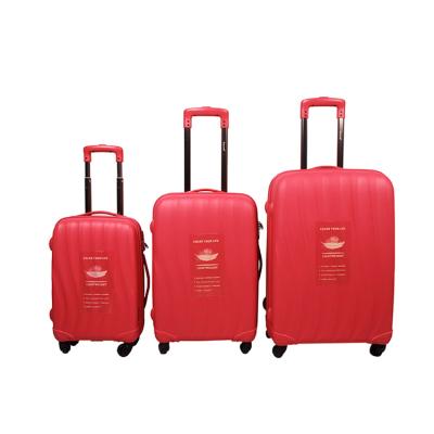 China Fashionable Colorful Travel Trolley Case 3 PCS Hard Plastic Luggage Bag Set for sale