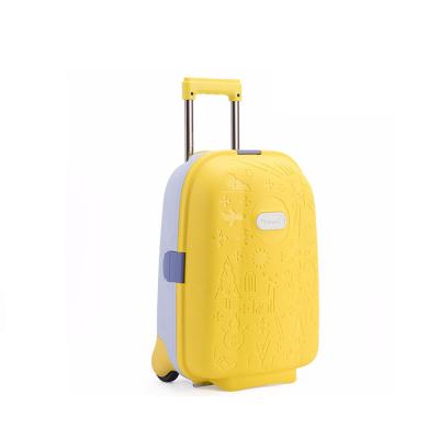 China Cheap Fashion BUBULE Kids Travel Trolley Rolled pp Carry On Yellow Hardshell Kids Luggage for sale