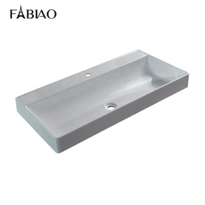 China FABIAO Luxury Hot Sale Luxury Pearl White Bathroom Vanity Fancy Wash Basin And Sink Counter For Sanitary Ware With Wholesale Price for sale