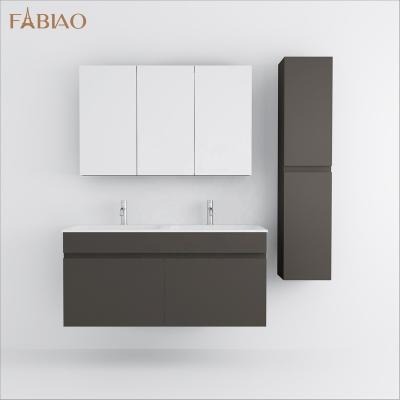 China FABIAO New Design Modern Wall Mounted Vanity Bathroom PVC Wooden Bathroom Cabinet for sale