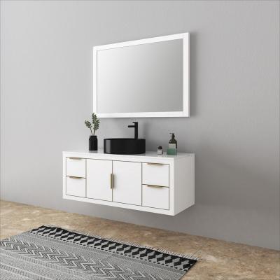 China Modern Plywood Wall Mounted Cabinet Basin Vanity For Bathroom for sale