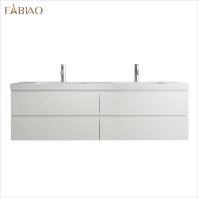 China FABIAO Banheiro Modern Classic Double Sink Bathroom Vanity Cabinet Made By MDF Board for sale