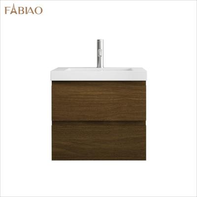 China Fabiao Style Modern Economical Bathroom Vanity Wall Hung Bathroom Cabinet Furniture With Wood Sink for sale