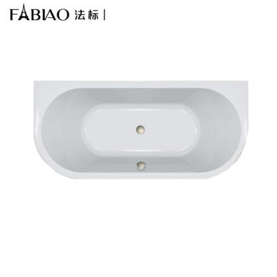 China Enclosed Sheer Acrylic Oval Bathroom Build In Bathtub Back To Wall European Standard for sale