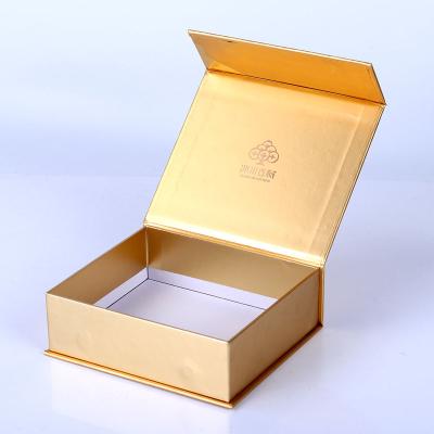 China Recycled Materials Gold Cardboard Custom Printing Paper Rigid Book Form Magnetic Paper Gift Box With Embossing Logo for sale