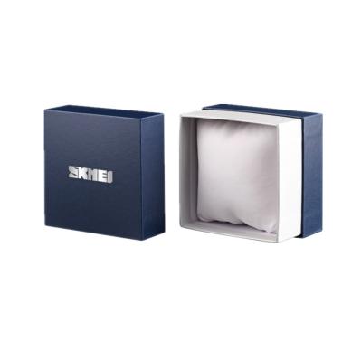 China Skmei Recyclable Luxury Bule Brand White Square Shape Copy Your Own Logo Package Gift Watches Box for sale