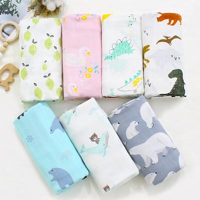 China 2020 Customs Wholesale Printing Anti-pilling Organic Cotton Bamboo Muslin Baby Wrap Blankets For Wrapping for sale