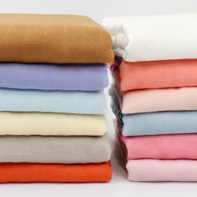 China Gots Cotton Organic Bamboo Anti-pilling Baby Blanket Solid Plain Muslin Wrap Wrap For Summer Spring for sale