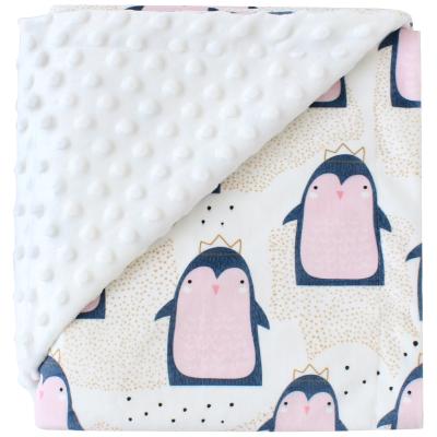 China 2020 Soft Velvet Anti-pilling Penguin Printing Lovely Mink Velvet Blanket For Winter Warm Keeping for sale