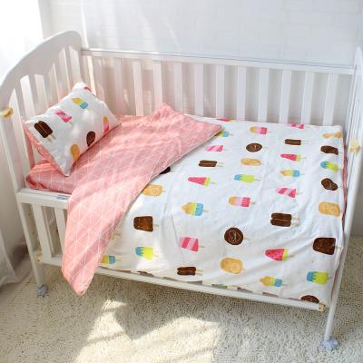 China Wholesale Nondisposable 100% Organic Cotton Baby Boy Girl Hutch Crib Bedding 3 Pieces Set For Baby for sale