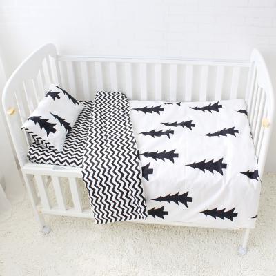 China Nondisposable Wholesale Custom Printing Black Tree Pattern Printed Super Soft Adult Cotton Baby Hutch Crib Kids Bedding Sets For Boy for sale