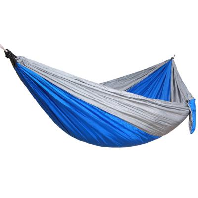 China Moq 1Pc Splice Gray Single Nylon Folding Hammock Modern Blue Camping Swing Chair With Tree Hanging Kit for sale