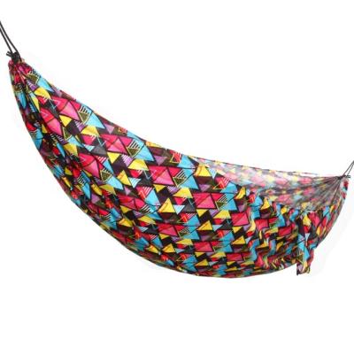 China Durable Portable Single Polyester Photo Printing Camping Hammock 275*145Cm With Tree Straps for sale