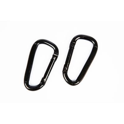 China General Industry Customized Wholesale 8X4.3cm Iron Material Bulk Camping Black Carabiner Clip for sale