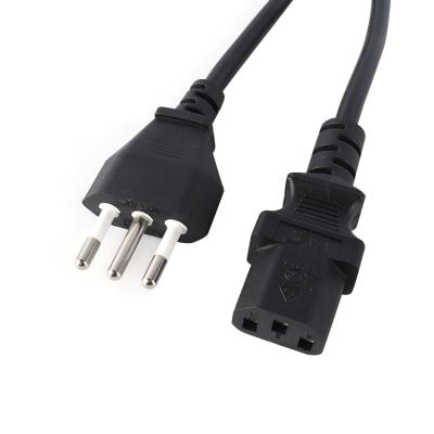 China COMPUTER 10A 250V Italy Chile Standard 2 Pin AC Male Plug To Female Connector Cable Extension Cord Italian Power Plug for sale