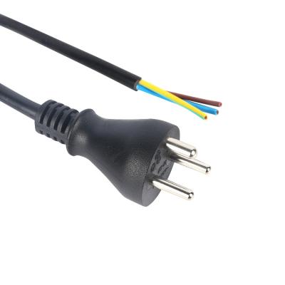 China Direct Approved Pin Prong Plug Cable H05VV-F3G 0.75-1mm2 Denmark Electric Power Factory Build 3 Cord for sale