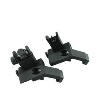 China Use Tactical Hunting Tactical AR15 Front and Rear Flip Up 45 Degree Offset Folding Sights Iron Backup Sight for sale