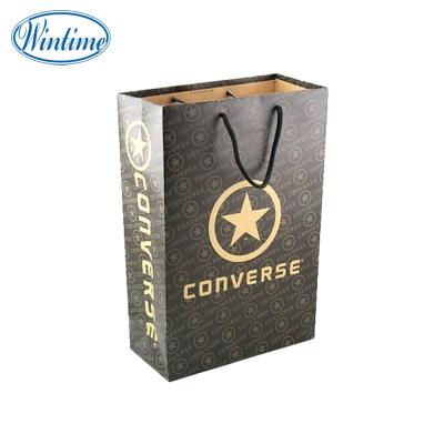 China Recyclable Unique Embossing Logo Shoes Paper Bag for sale