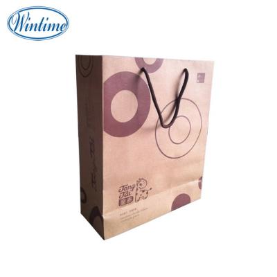 China Recyclable Recycle Rope Handle Kraft Paper Bag Full Printing Brown for sale