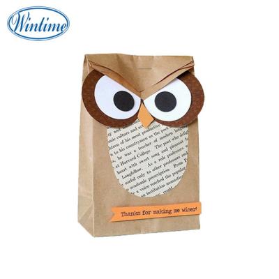 China Cartoon Design Brown Animal Kraft Paper Gift Bag Eco - Friendly Recyclable for sale