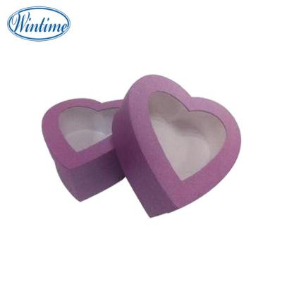 China Disposable Heart Shape Special Paper Jewelry Box With PVC Window for sale