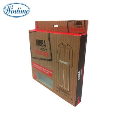 China Recyclable Cheap Price Clothes Packaging Box Custom Paper Underwear Box With Hanger for sale