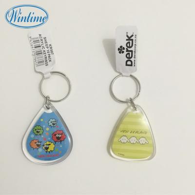 China Plastic Full Color Printing Clear Acrylic Card Keychains for sale