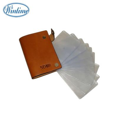 China Embossing Credit Card Logo PU Cover Business Card Holder for sale