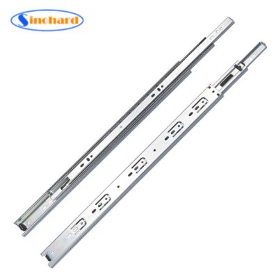 China Easy Installation 3 Times Channel Steel Ball Bearing Stainless Steel Ball Bearing Slide Drawer Telescopic Slide for sale