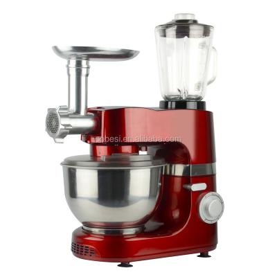 China 3 in 1 Tilt Head Design Food Mixer Kitchen Machine Multifunctional Household Dough Kneading Machine with Blender Grinder for sale