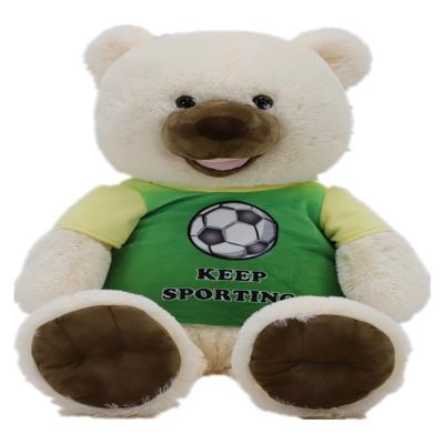 China Wholesale Custom Plush Football T-shirt Factory New Product Soft Supplied Staff Plush Toys Teddy Bear for sale