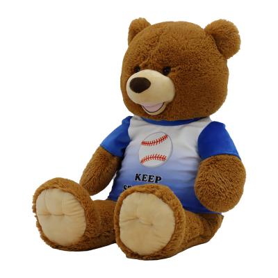 China Cute Funny Custom Teddy Bear With Cuddly/Fluffy/Huggable Bear T-Shirt Print Of Your Teddy Logo Soft Stuffed Plush Teddy Bear 80cm for sale