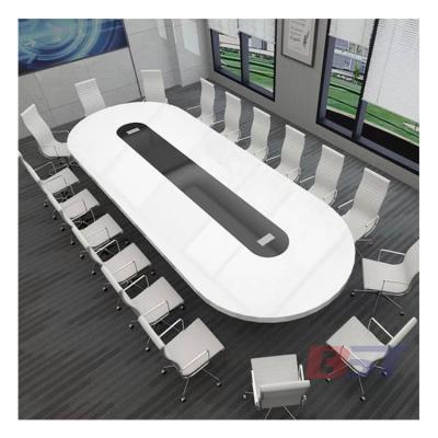 China Modular Design Renewable Oval Shape Office Marble Top Meeting Table for sale