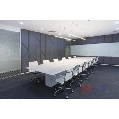 China Unique Renewable Pure White Solid Outdoor Top Shape Office Meeting Table for sale