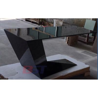 China Durable Luxury Artificial Stone Z Shape Black Design Office Furniture Chair Desk Modern Desk Table for sale