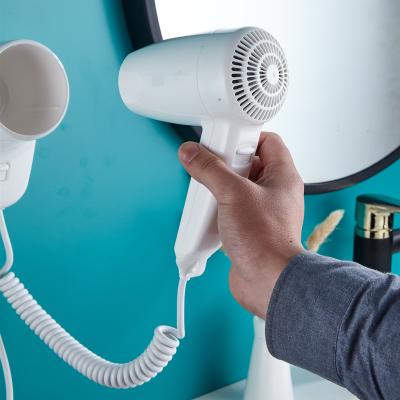 China Wall Mounted Professional Hotel Wall Rack Hair Dryer Electric White Plastic Portable Hair Dryer for sale