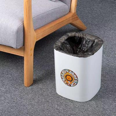 China Sustainable Wholesale Plastic Trash Cans Cartoon Style 12L White Round Modern Trash Can for sale