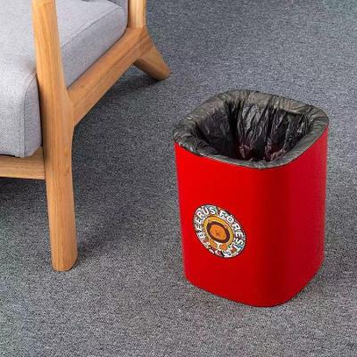 China Customized Nordic Style Sustainable 12L Trash Can Office Household Plastic Red Trash Cans for sale