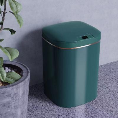 China Smart Automatic Kitchen Trash Can 12L Green Induction Type Phnom Penh With Cover Touchless Bin for sale