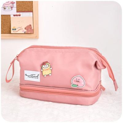 China Fashion rose logo fashion cosmetic bag travel cosmetic bag women kawaii daily makeup custom cosmetic bag for sale