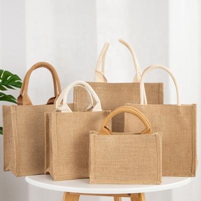 China Gift Handled Tote Linen Cotton Jute Shopping Jumbo Bags Foldable Carry Bag Drawstring Jute Tote Shipping for sale