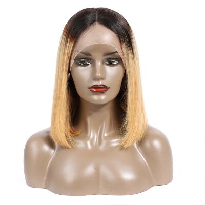 China Blunt Closure Bob Wig, 8-14 Short Bob Wigs, Wholesale1B Wave 100% Virgin Remy Hair Wig 27 Inch 4x4 Closure Silky Straight For Black Woman for sale