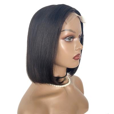 China Raw Natural Bob Wig Closure, 8-16inch Bob Cuticle Aligned Virgin Double Silky Straight Wave Lace Front Wig For Brazilian Hair Color Women Wigs for sale