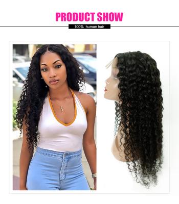 China Deep Wave Glueless Pre-Plucked Original Brazilian Hair Short Finger Wave Brazilian Deep Wave Lace Front Wig for sale